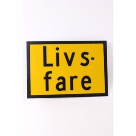 Skilt, "livsfare", plast, firkantet, 28,5x20